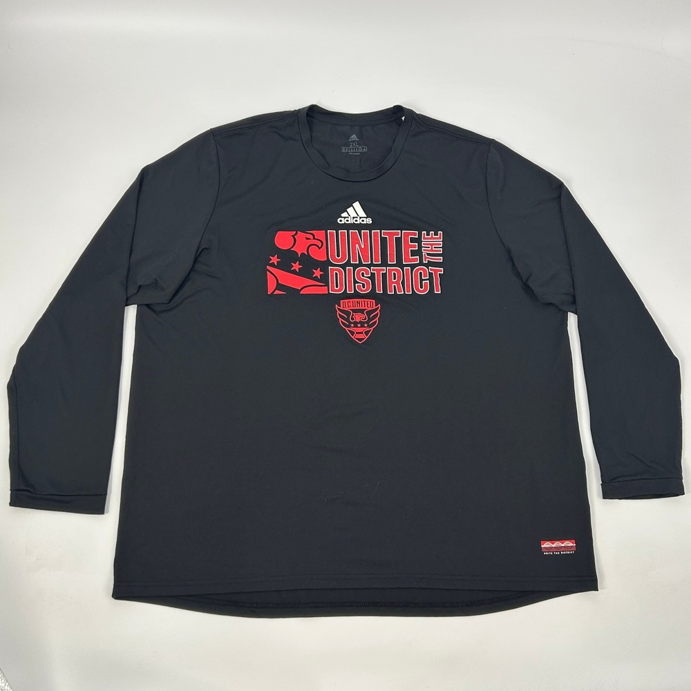 Adidas DC United Shirt Men's 2XL Black‎ Long Sleeve Crewneck Soccer MLS